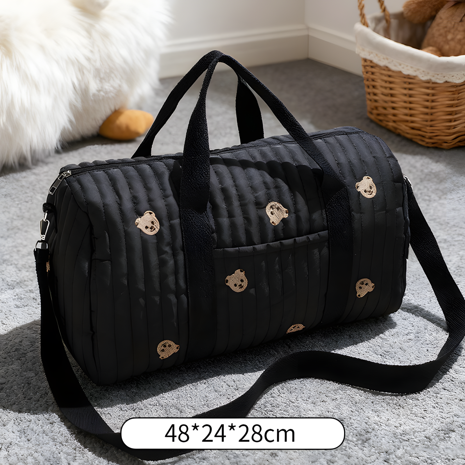 Large Cotton Travel and Diaper Bag