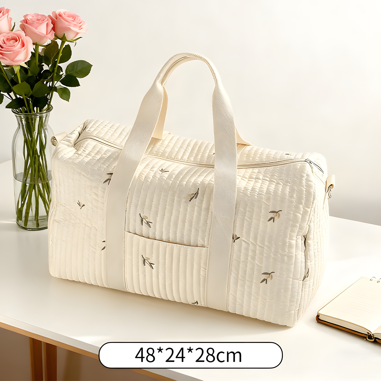 Large Cotton Travel and Diaper Bag